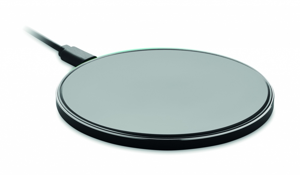 Logo trade promotional merchandise image of: Glass wireless 10W charger