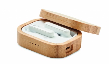 Logotrade promotional gifts photo of: TWS earbuds in bamboo case