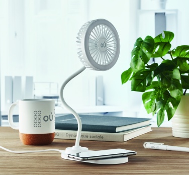 Logotrade promotional giveaway image of: Desktop charger fan with light