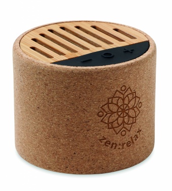 Logotrade promotional item image of: Round cork wireless speaker