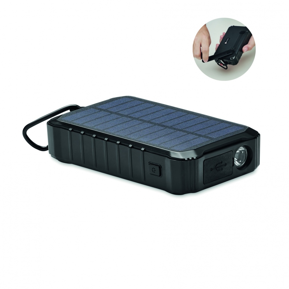 Logo trade promotional gifts picture of: 8000 mAh solar dynamo charger