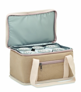 Logo trade promotional item photo of: 6 can cool bag canvas 320gr/m²