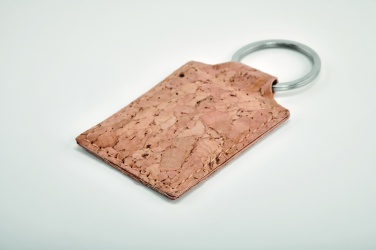 Logo trade promotional gifts image of: Rectangular cork key ring Imatra