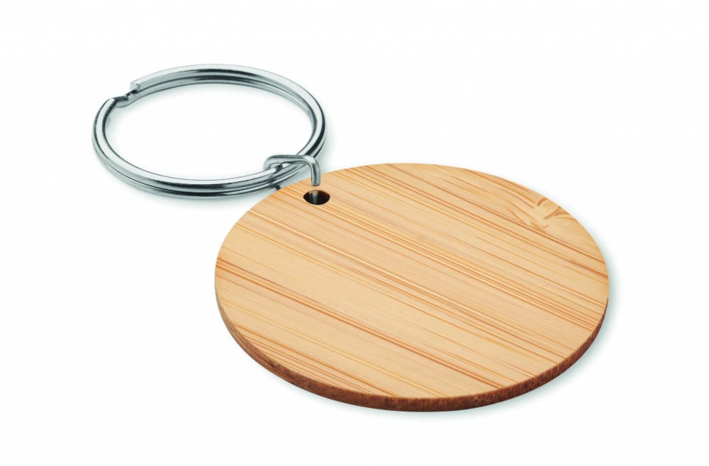 Logotrade promotional gifts photo of: Round bamboo key ring Pieksämäki