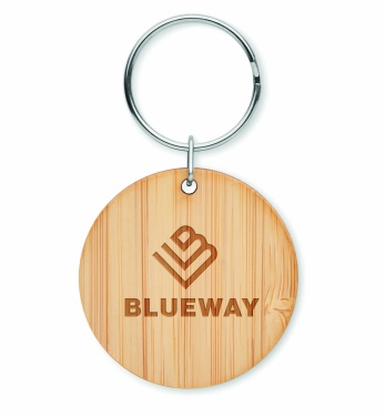 Logotrade promotional gifts photo of: Round bamboo key ring Pieksämäki