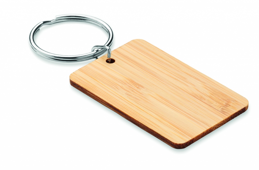 Logotrade promotional products photo of: Rectangular bamboo key ring Riihimäki