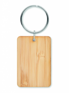 Logo trade corporate gifts picture of: Rectangular bamboo key ring Riihimäki