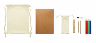 Logo trade corporate gift photo of: Kids drawing set in drawstring