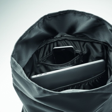 Logo trade promotional gifts image of: 600D RPET rolltop backpack