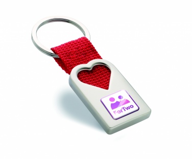 Logo trade corporate gift photo of: Heart metal key ring Kemi