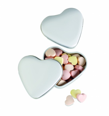 Logo trade promotional gifts picture of: Heart tin box with candies