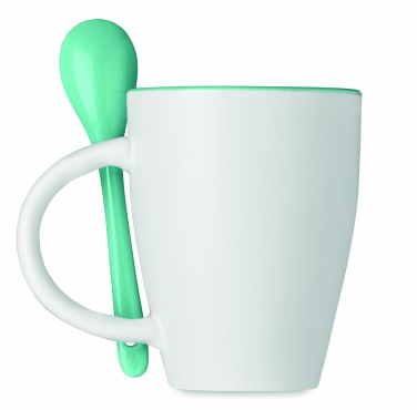 Logotrade corporate gift picture of: Bicolour mug with spoon 250 ml