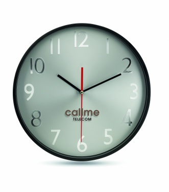 Logo trade advertising products picture of: Wall clock w silver background