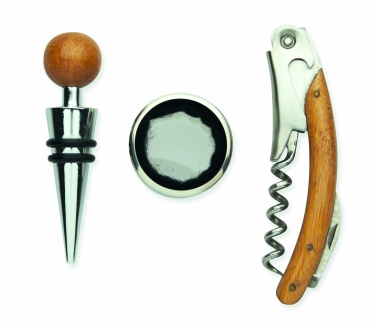 Logo trade advertising products image of: Wine set in bamboo box