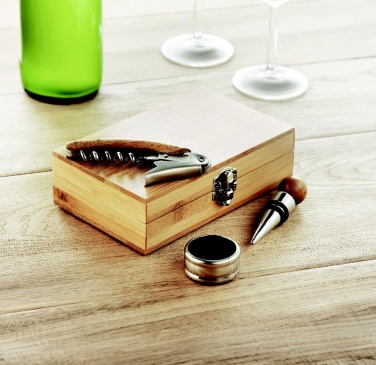 Logotrade promotional gift picture of: Wine set in bamboo box