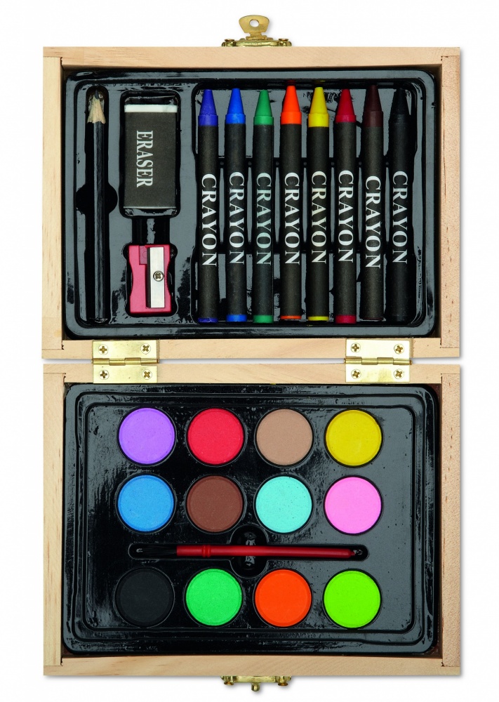 Logo trade promotional merchandise photo of: Painting set in wooden box