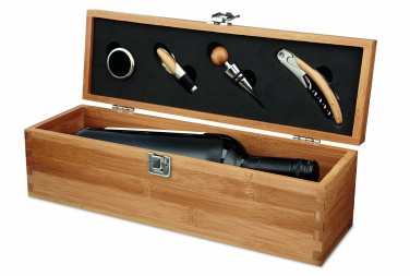 Logotrade corporate gift image of: Wine set in bamboo box
