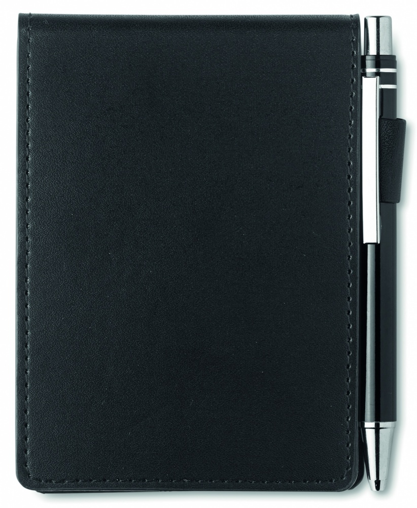 Logo trade promotional gift photo of: A7 notepad in PU pouch w/pen