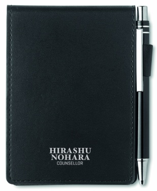 Logo trade promotional gift photo of: A7 notepad in PU pouch w/pen
