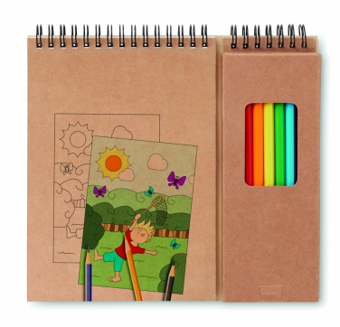 Logo trade promotional gift photo of: Colouring set with notepad