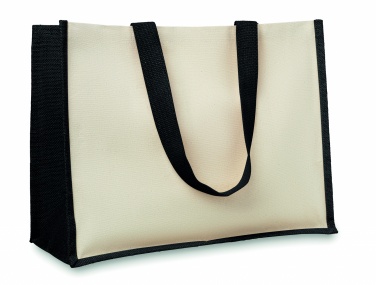 Logo trade promotional giveaways picture of: Jute and canvas shopping bag