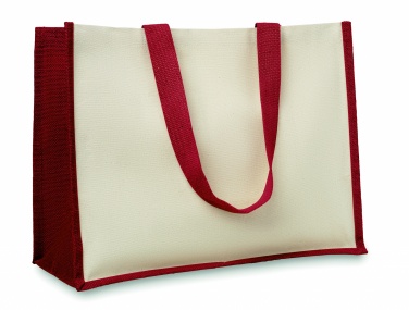 Logo trade promotional merchandise photo of: Jute and canvas shopping bag