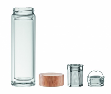 Logo trade promotional gift photo of: Double wall glass bottle 400ml München