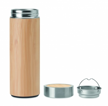 Logo trade promotional merchandise image of: Double wall bamboo flask 400ml