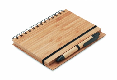 Logo trade promotional products picture of: Bamboo notebook with pen lined BAMBLOC