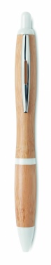 Logo trade corporate gifts image of: Ballpoint pen made of ABS and bamboo