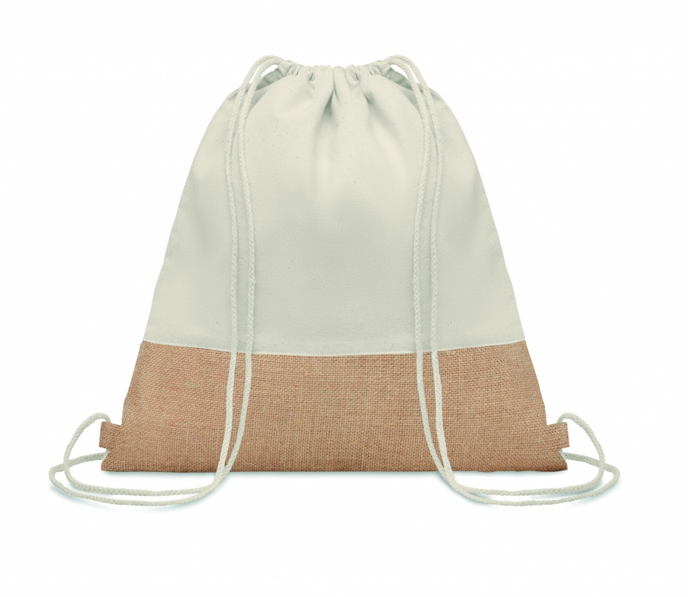 Logo trade promotional products image of: Drawstring bag w/ jute details
