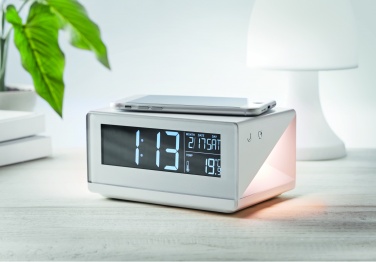 Logotrade corporate gift picture of: LED clock & wireless charger5W