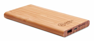 Logo trade advertising products picture of: Wireless power bank in bamboo 6000mAh ARENA