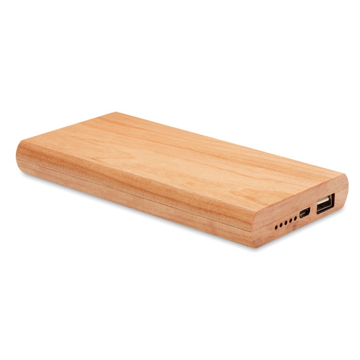 Logotrade promotional merchandise image of: Power bank 4000 mAh Bamboo ARENA POWER