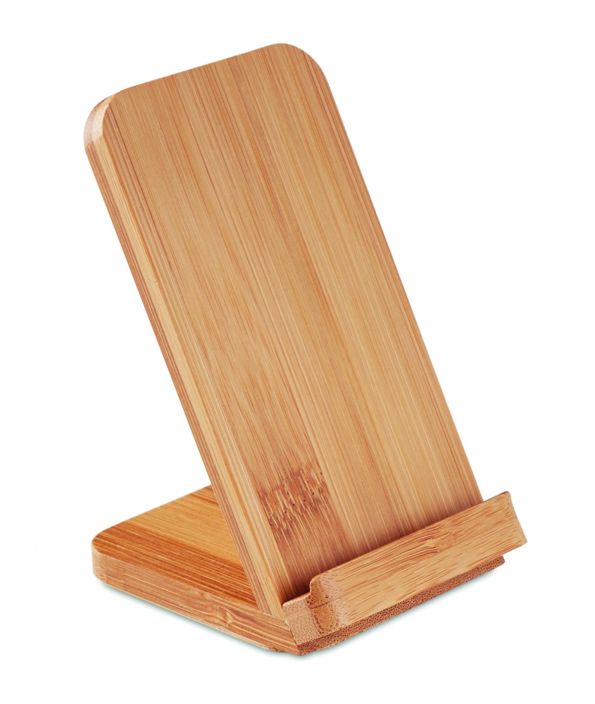 Logotrade advertising product image of: Bamboo wireless charge stand 5W WIRESTAND
