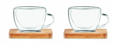 Logo trade advertising product photo of: Set of 2 double wall espresso