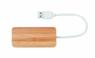 Logo trade corporate gifts picture of: Bamboo USB 3 ports hub
