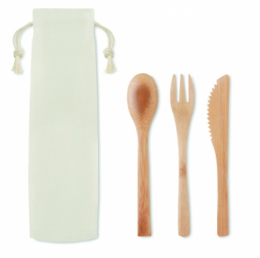 Logo trade promotional gift photo of: Bamboo cutlery set