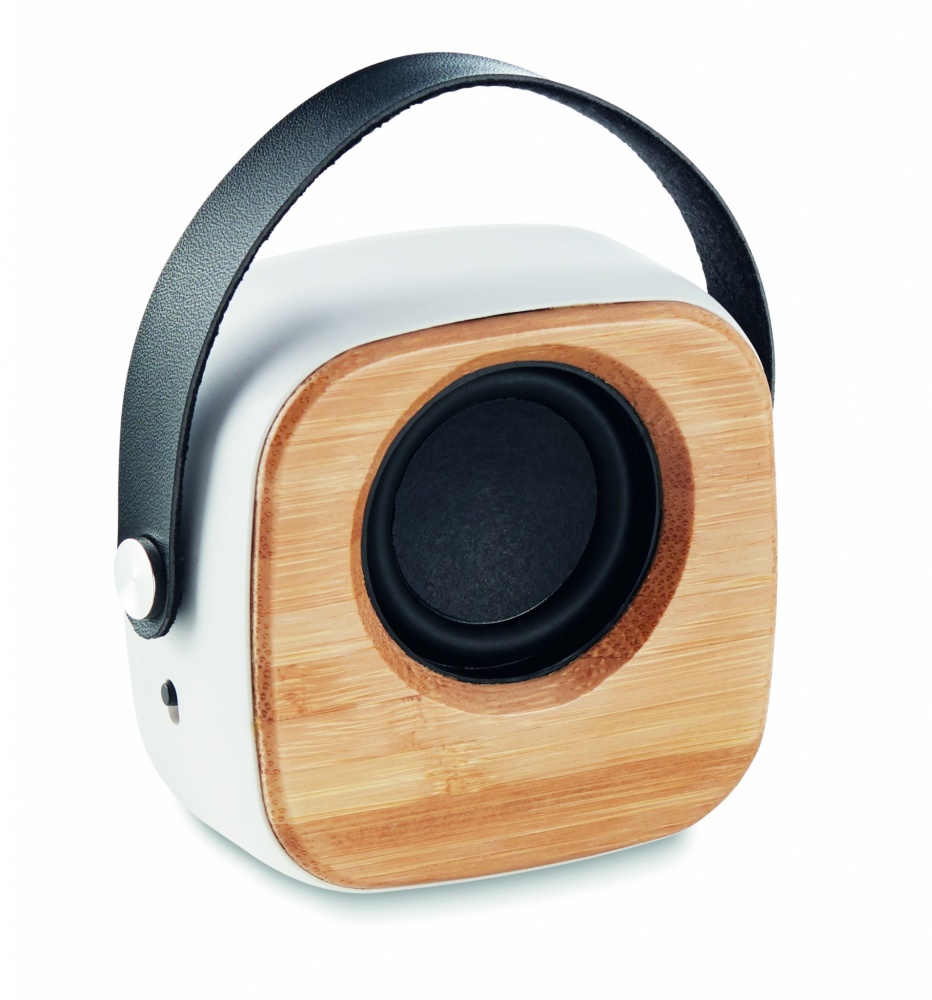 Logo trade promotional item photo of: Speaker 3W with bamboo front side