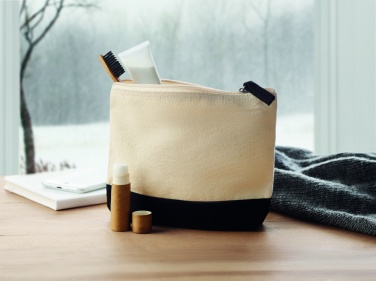 Logo trade promotional giveaways picture of: Bicolour cotton cosmetic bag