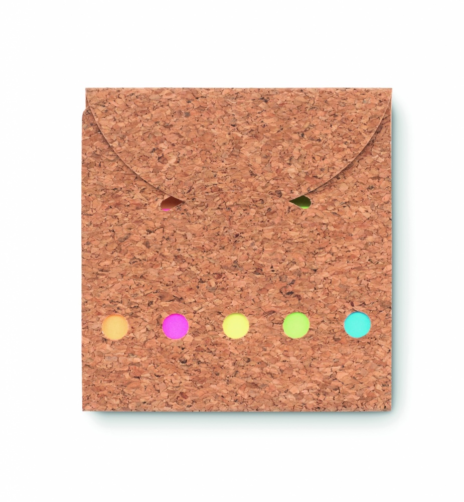Logo trade promotional merchandise image of: Cork sticky note memo pad