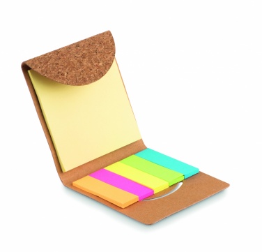 Logo trade promotional merchandise image of: Cork sticky note memo pad