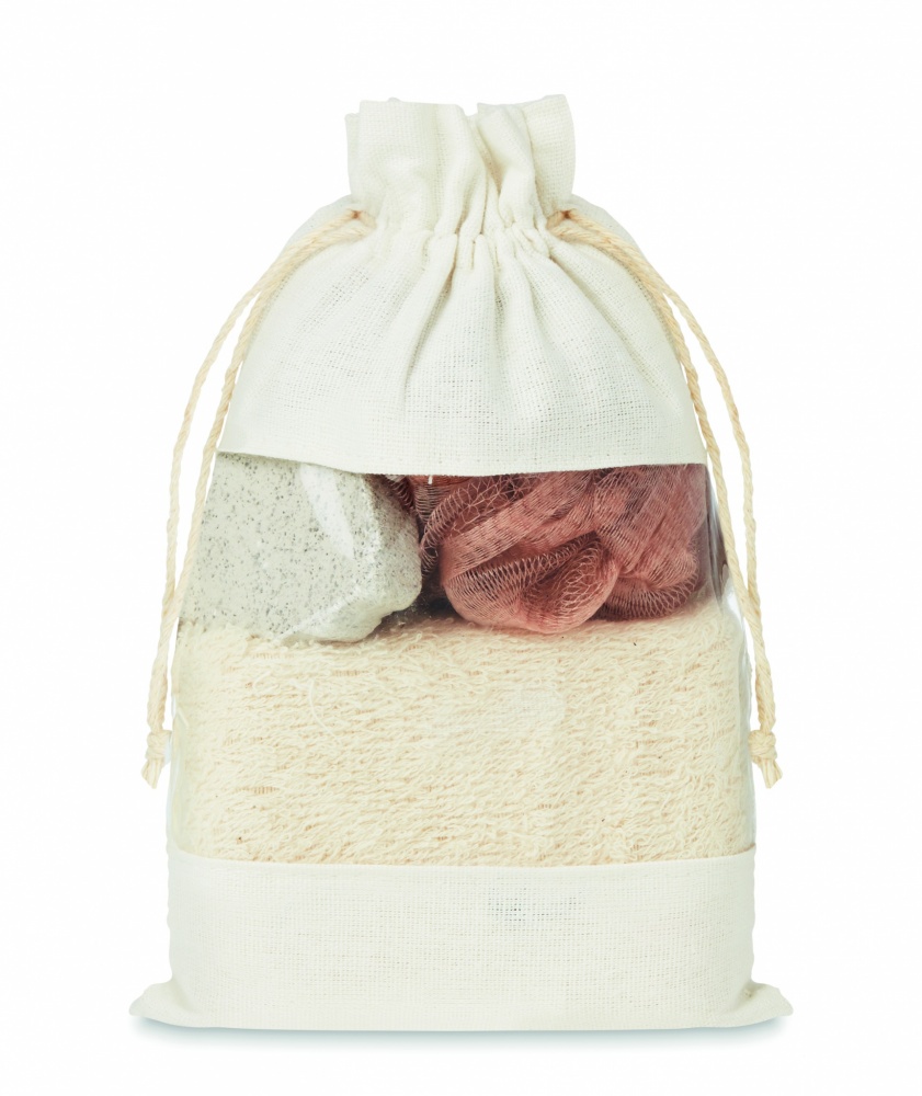 Logo trade promotional products picture of: Bath set in cotton pouch
