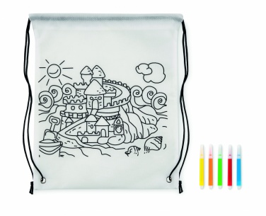 Logo trade promotional giveaways picture of: Non woven kids bag with pens