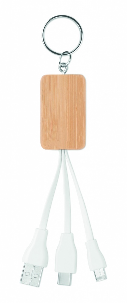 Logo trade promotional products picture of: Bamboo 3-in-1 cable