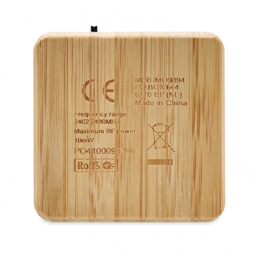 Logo trade promotional items image of: Bamboo wireless speaker