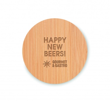 Logotrade corporate gift picture of: Bamboo bottle opener/ coaster DAKAI