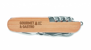 Logotrade promotional items photo of: Multi tool pocket knife bamboo