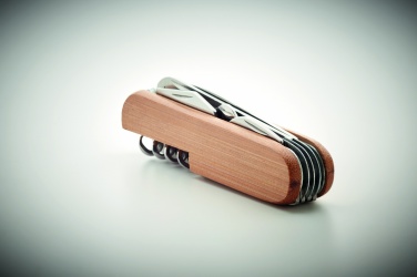 Logo trade promotional items image of: Multi tool pocket knife bamboo
