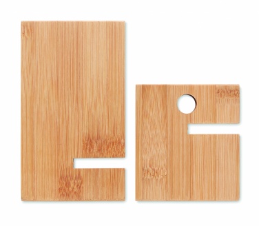 Logotrade promotional item picture of: Bamboo phone stand/ holder WHIPPY